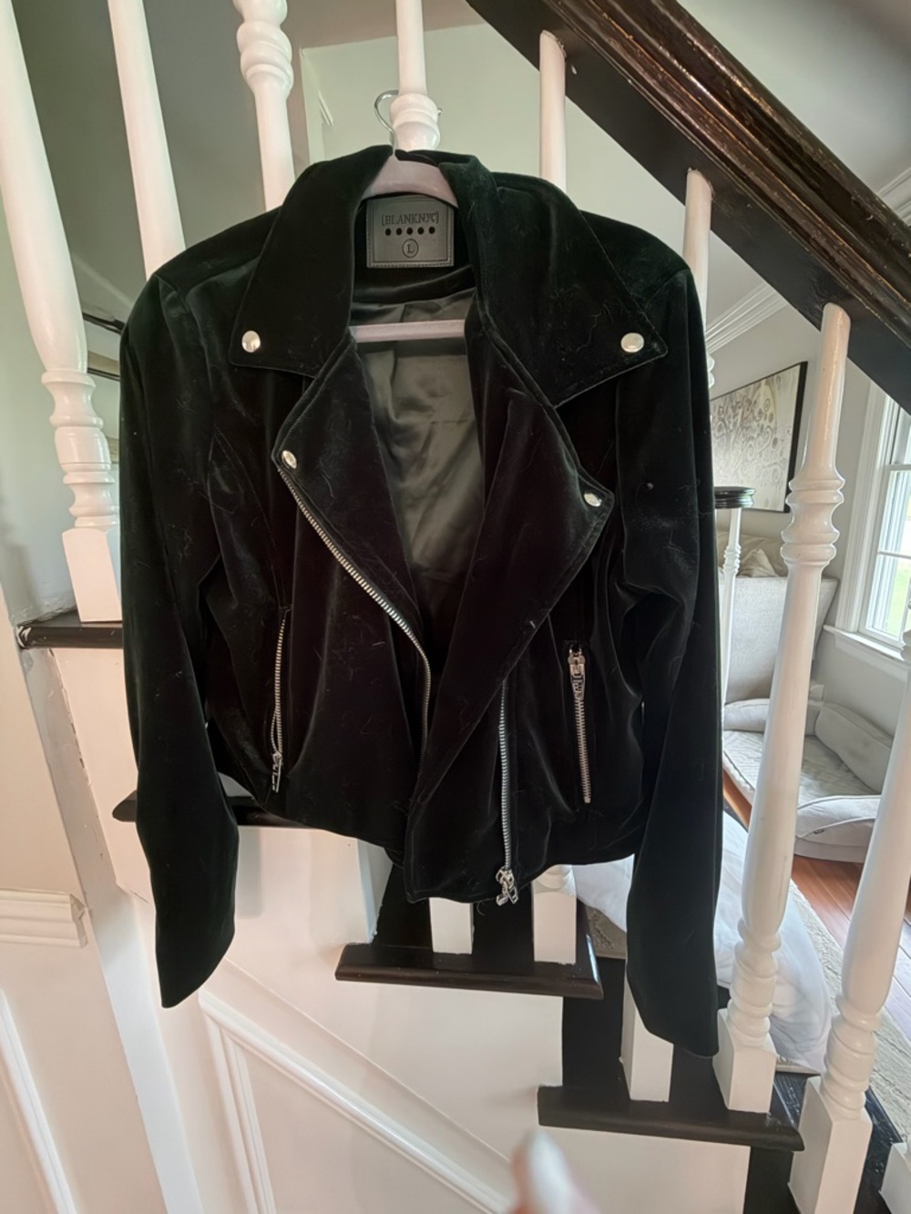 Green Velvet Moto Jacket - Blank NYC